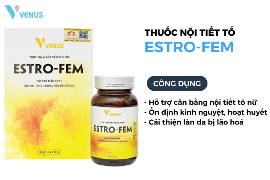 Sử dụng các loại thuốc tăng nội tiết tố nữ và làm đẹp da Estro – Fem giúp giảm các triệu chứng khó chịu thời kỳ tiền mãn kinh
