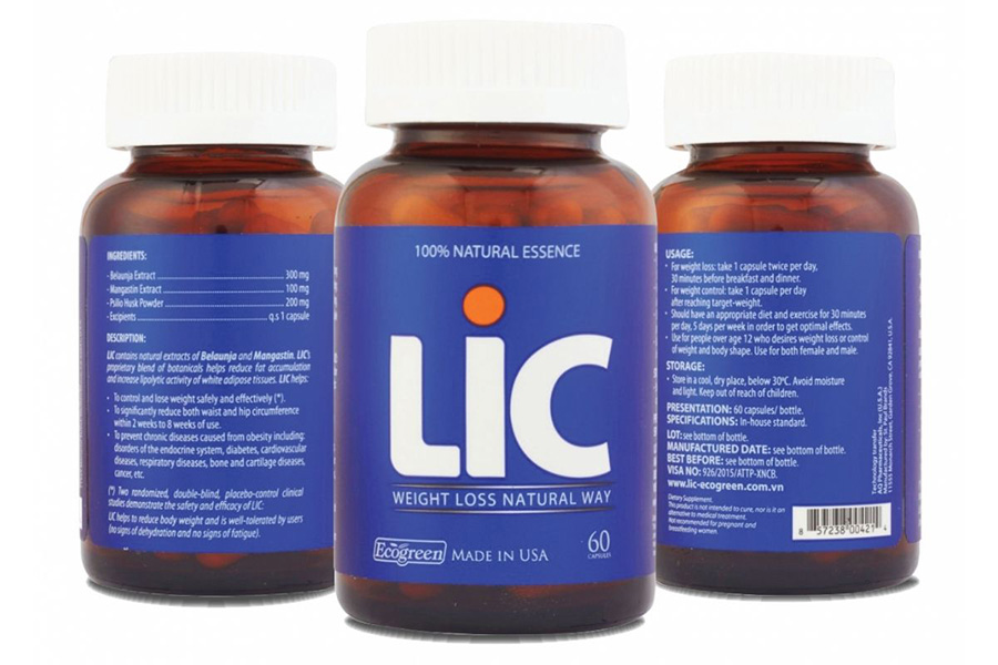 LIC là dòng thực phẩm hỗ trợ giảm cân - thuốc giảm cân giá bao nhiêu